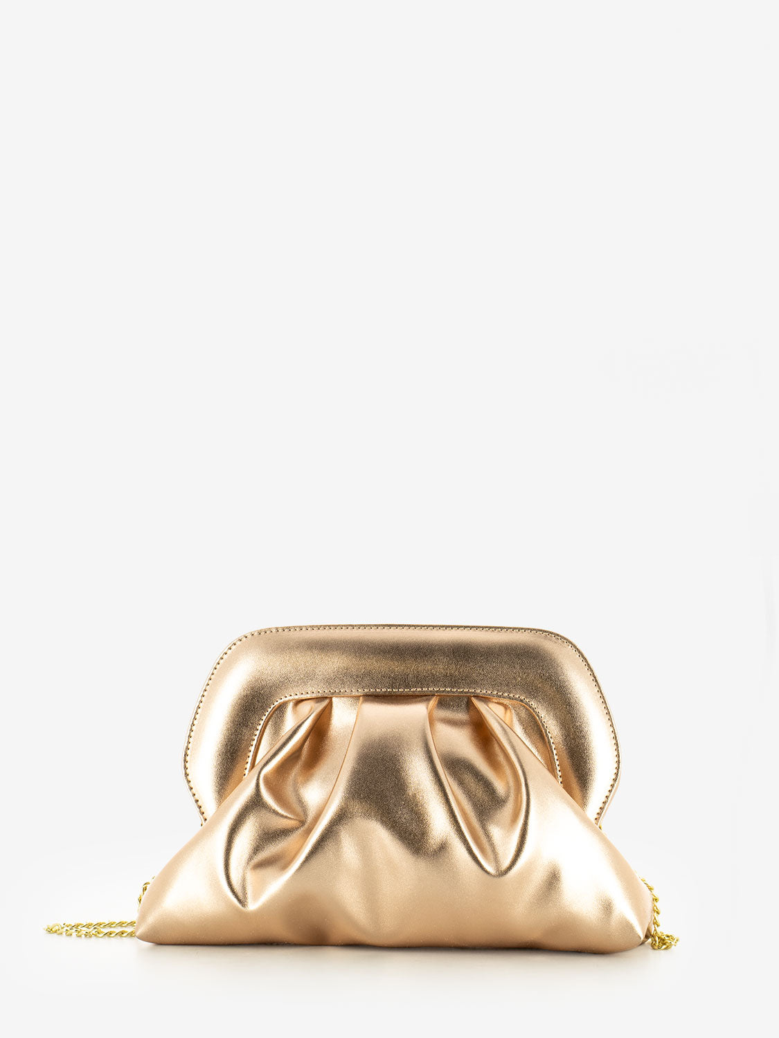 Metallic clutch with copper shoulder strap