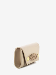 SCARLETT - Pochette soft con fiocco strass beige