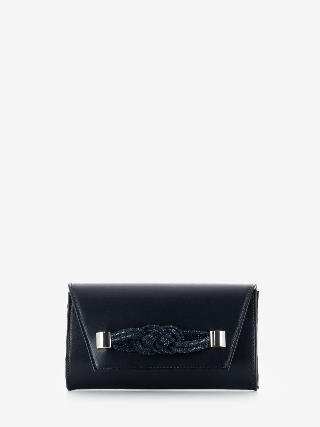 Pochette soft con fiocco strass blu