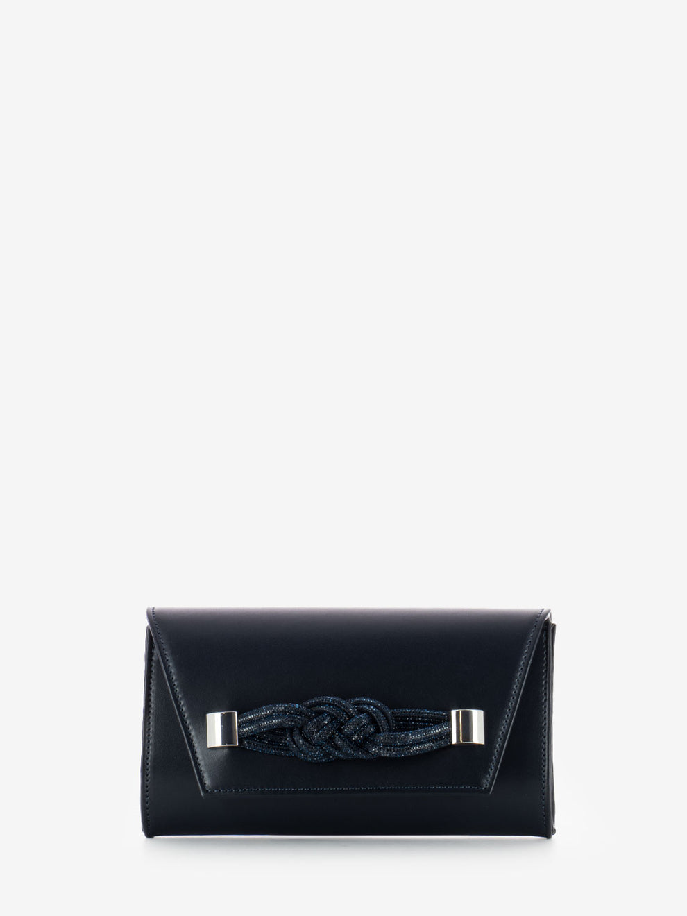Pochette soft con fiocco strass blu