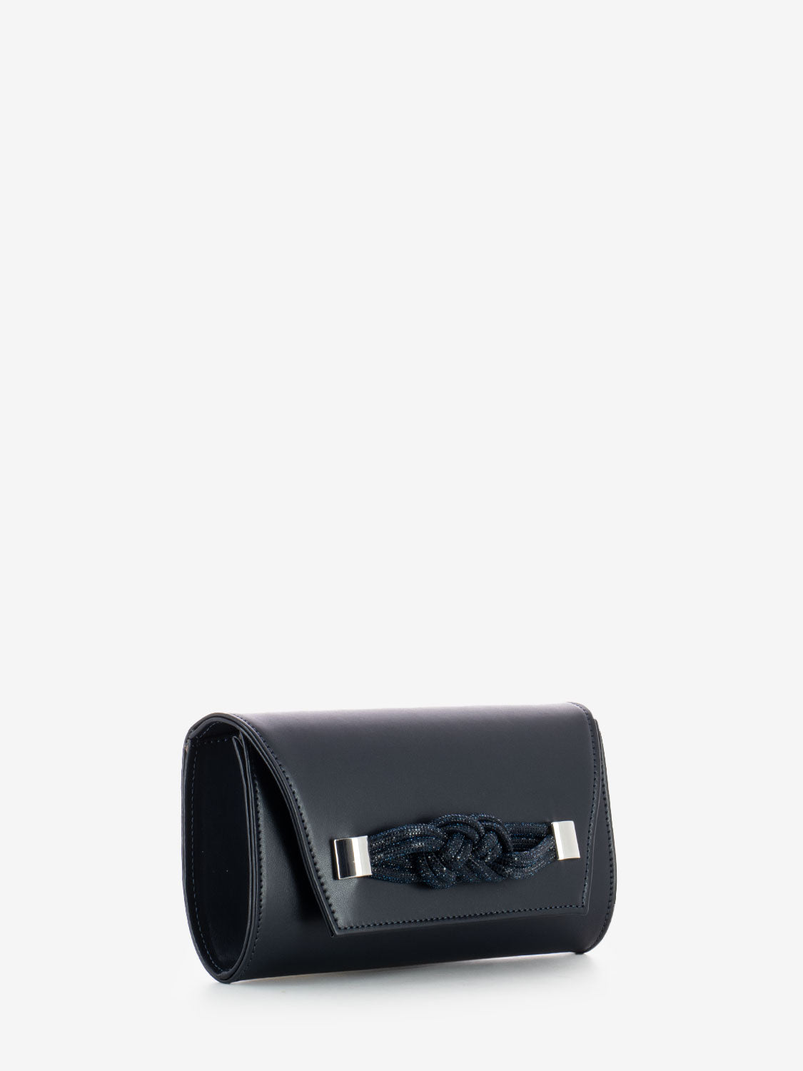 Pochette soft con fiocco strass blu