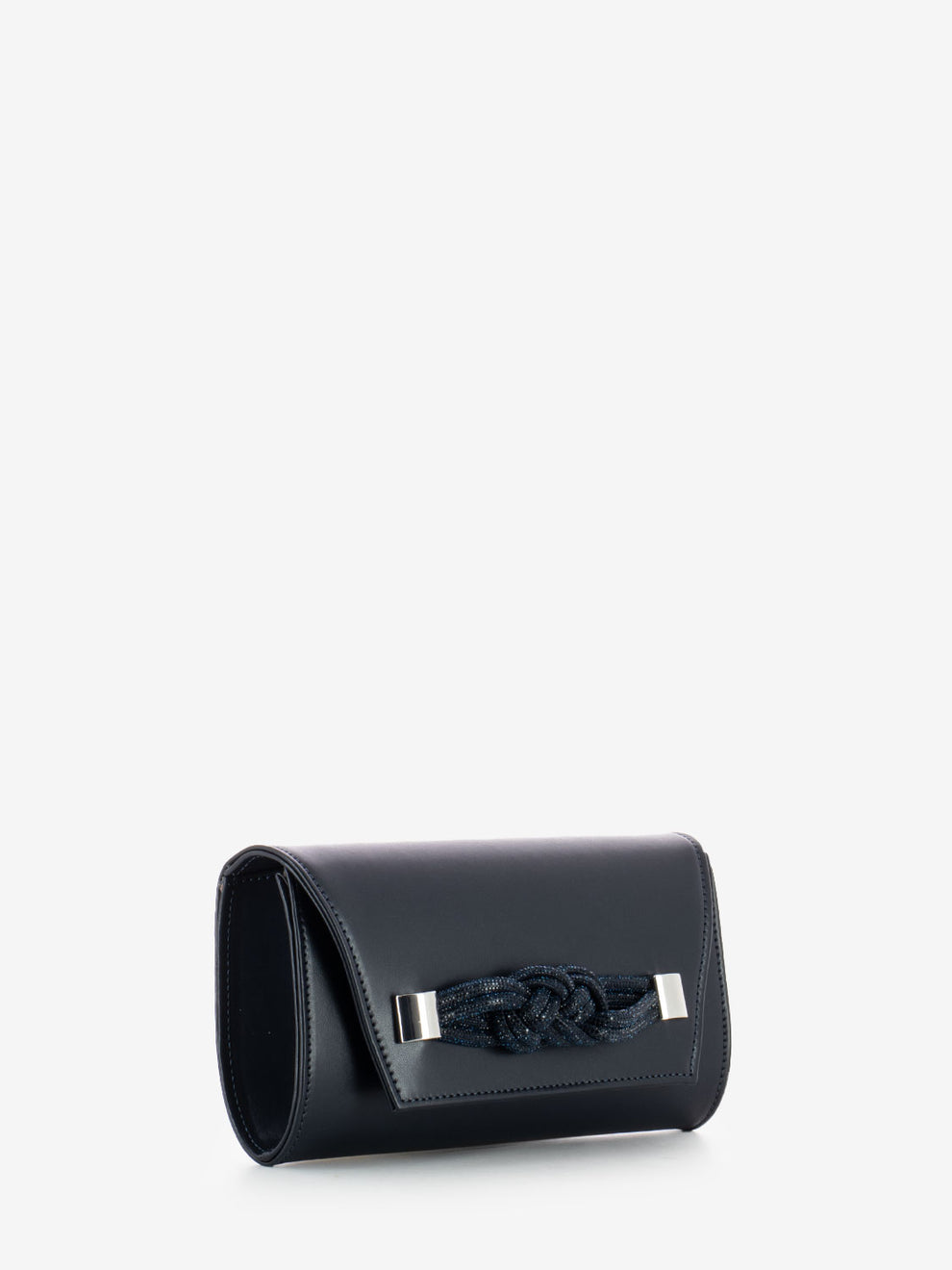 Pochette soft con fiocco strass blu