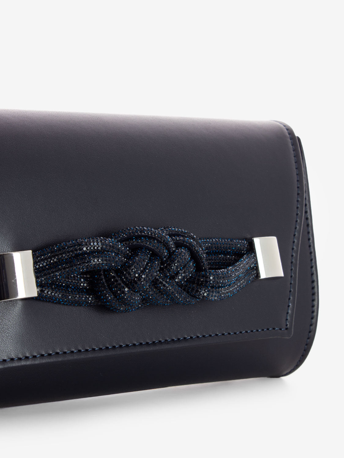 Pochette soft con fiocco strass blu