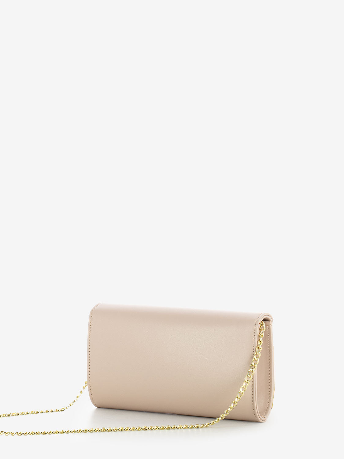 Pochette soft con fiocco strass cipria