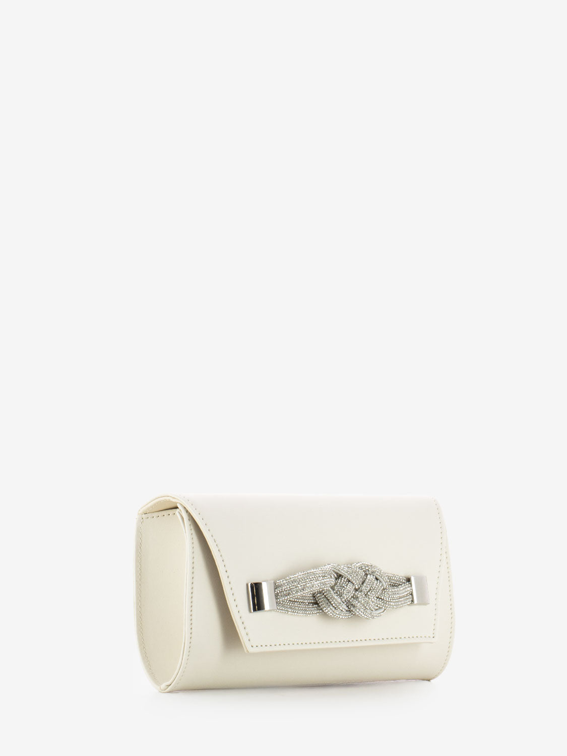 Pochette soft con fiocco strass milk