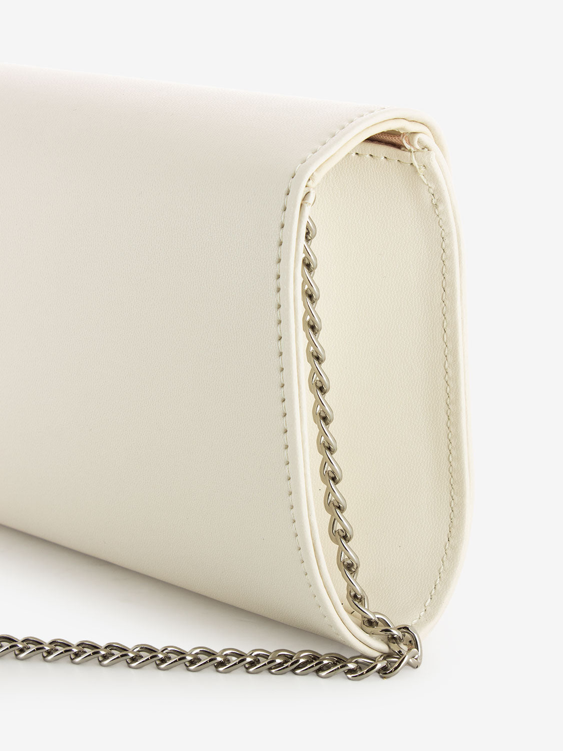 Pochette soft con fiocco strass milk
