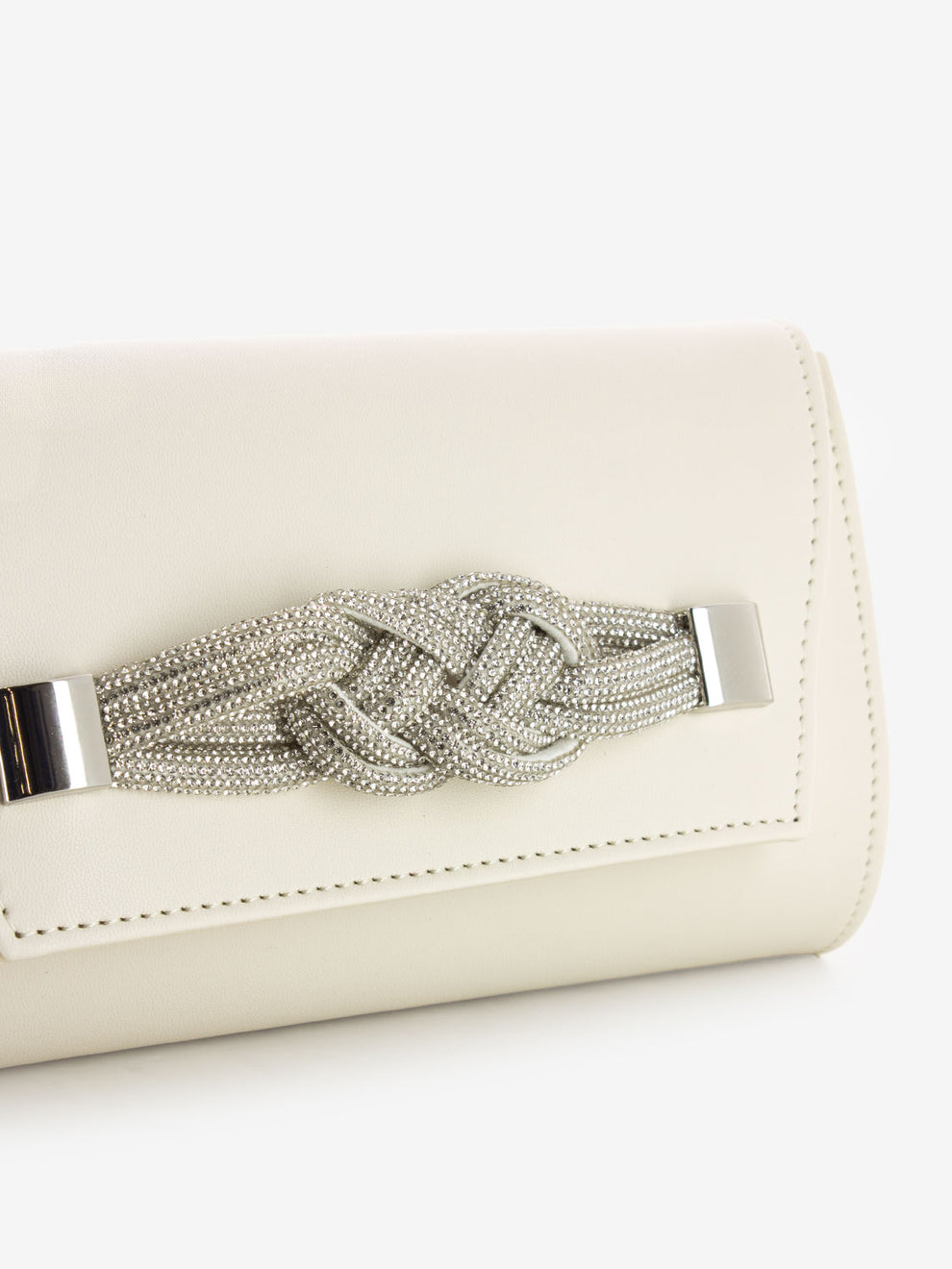 Pochette soft con fiocco strass milk