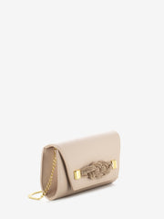 SCARLETT - Pochette soft con fiocco strass nude