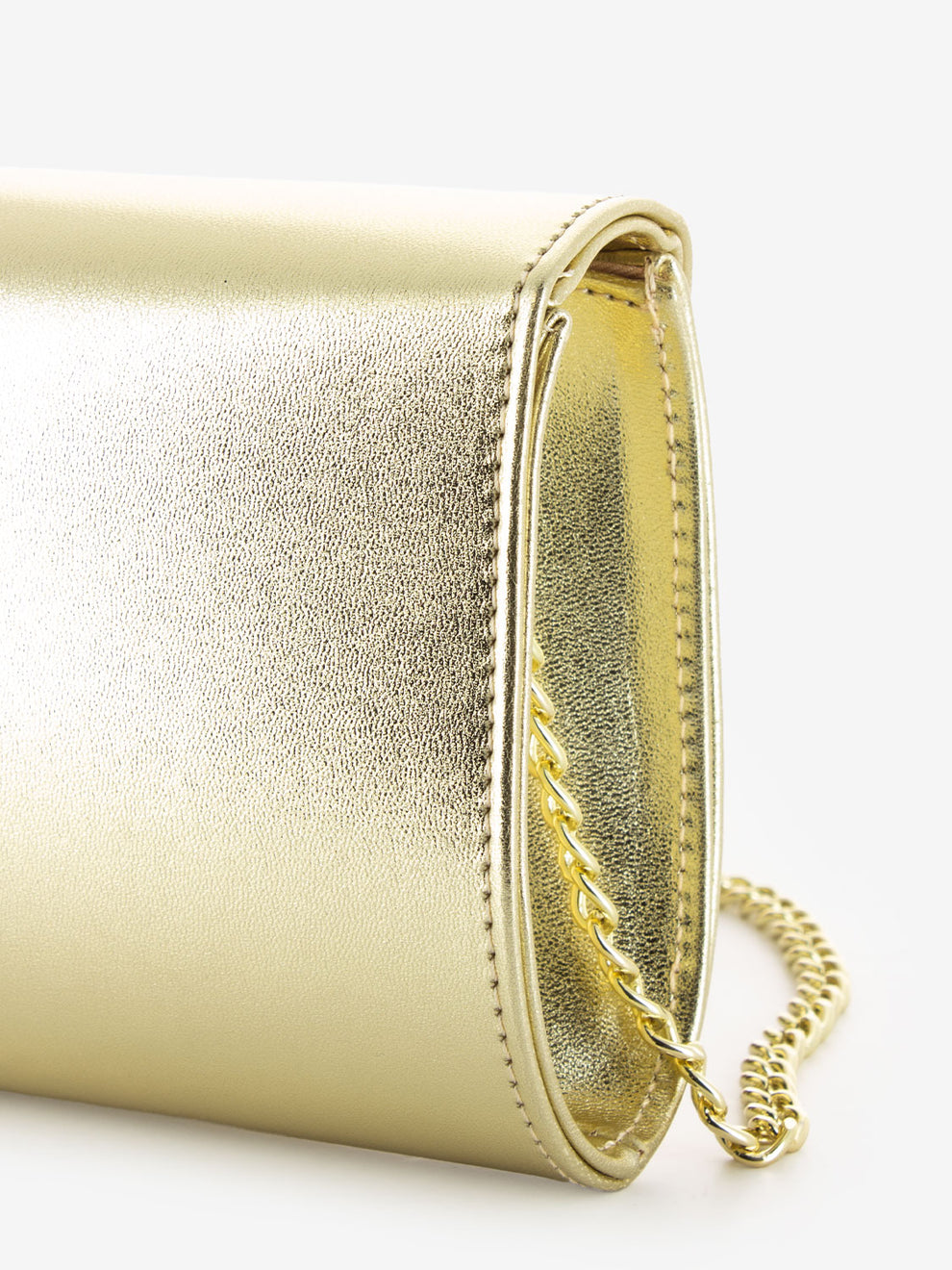Pochette soft con fiocco strass platino