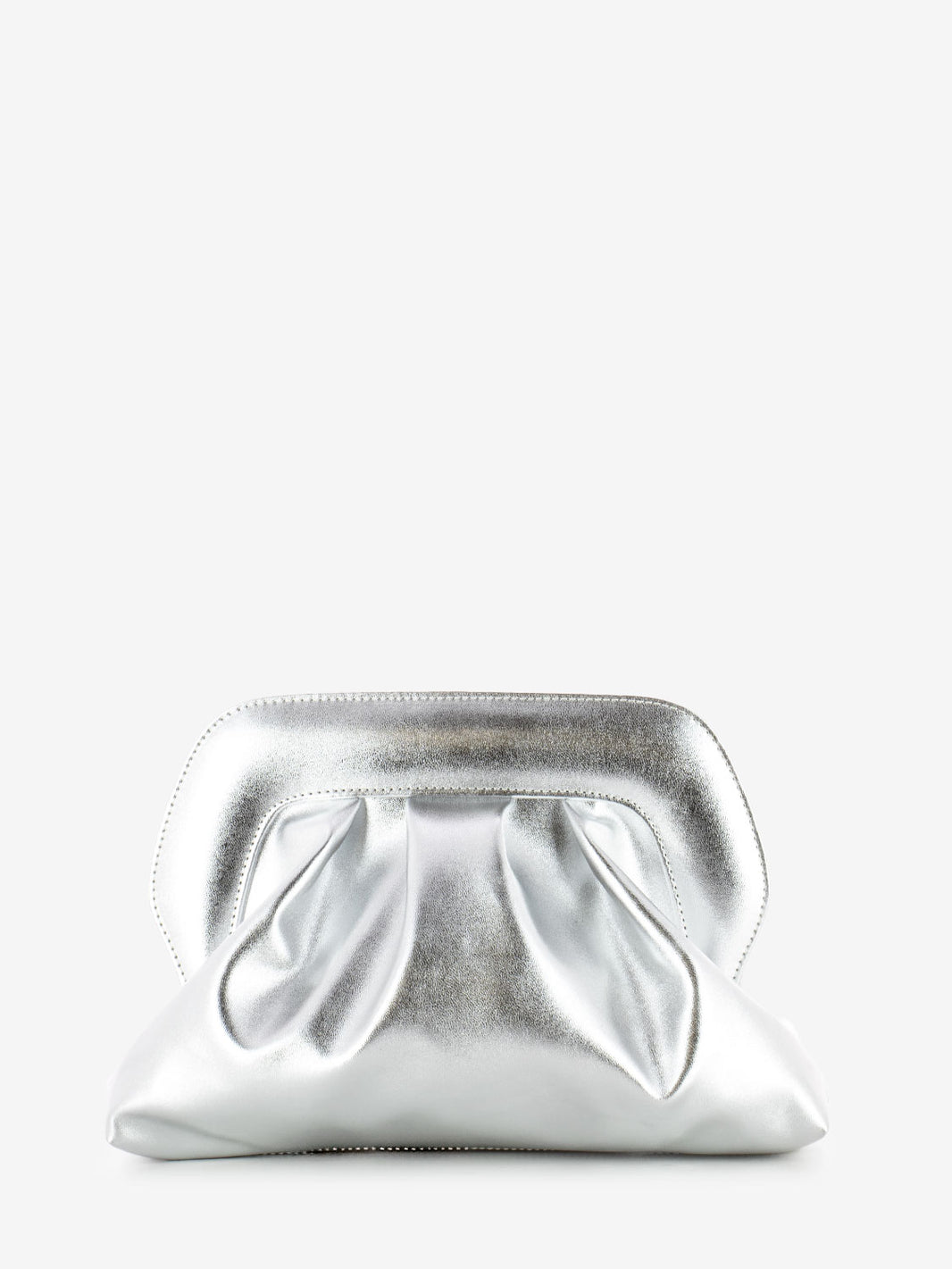 Silver soft metal clutch
