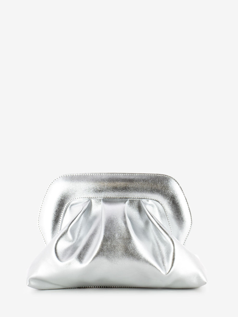 Silver soft metal clutch
