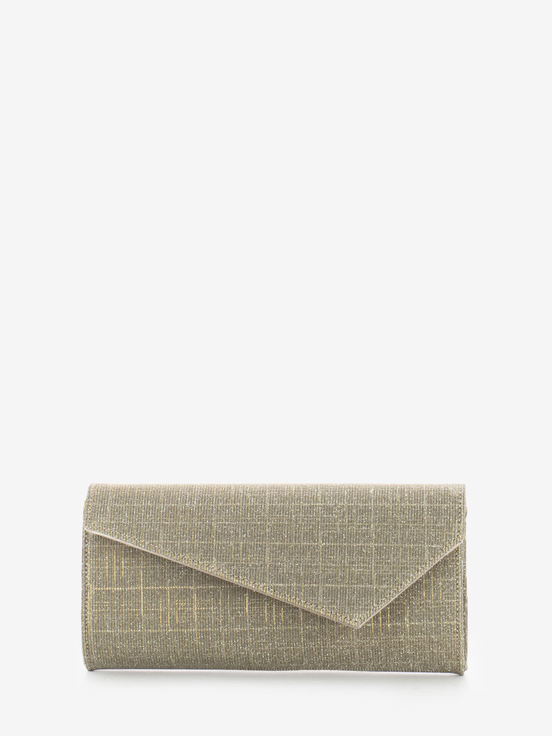 Pochette tessuto glitter beige
