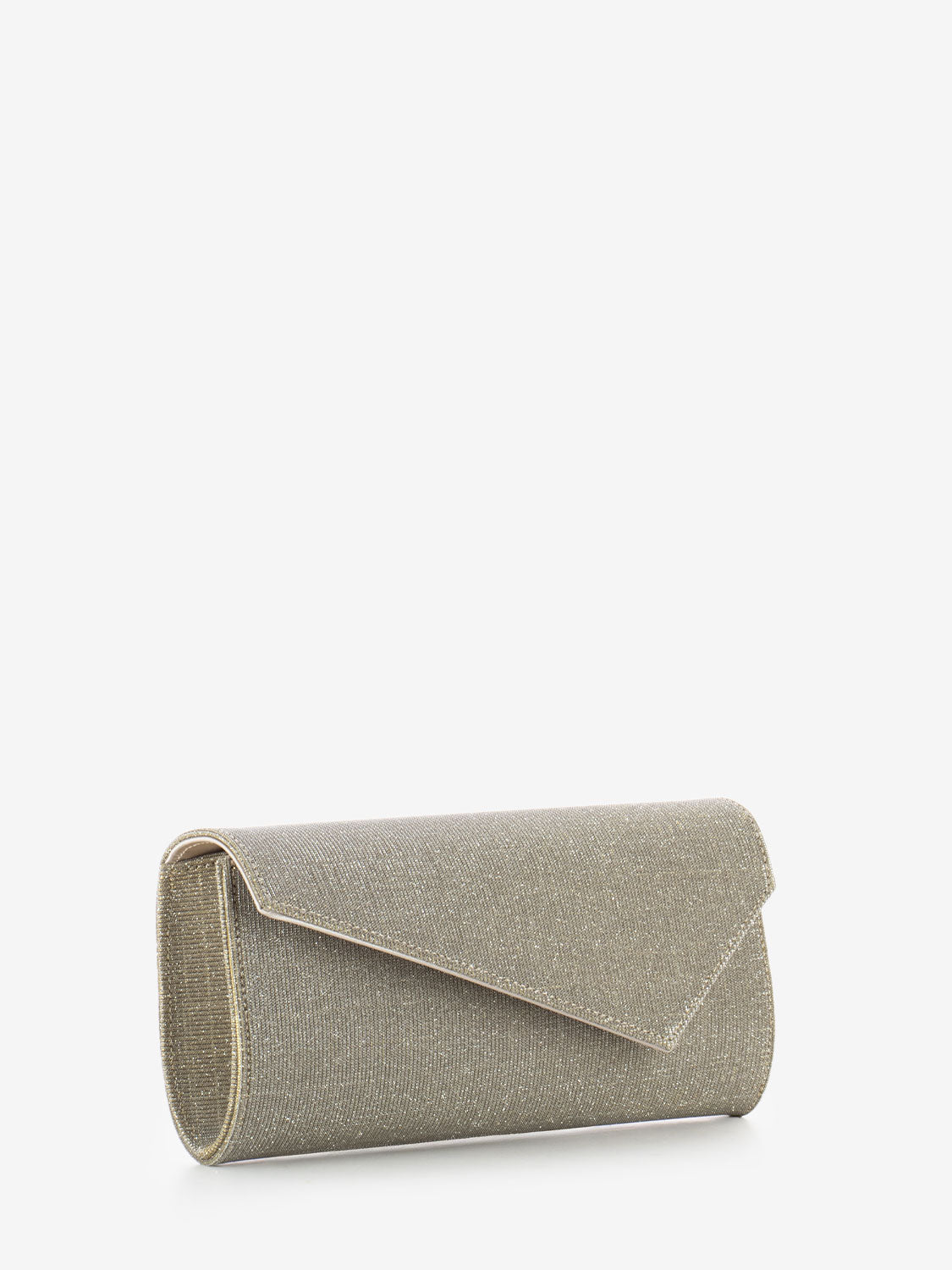 Pochette tessuto glitter beige