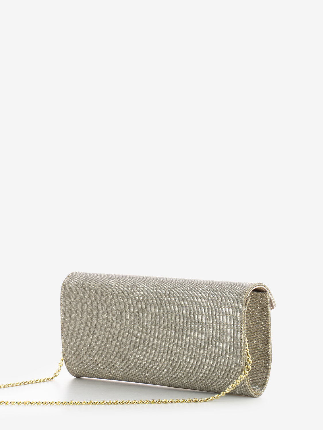 Pochette tessuto glitter beige