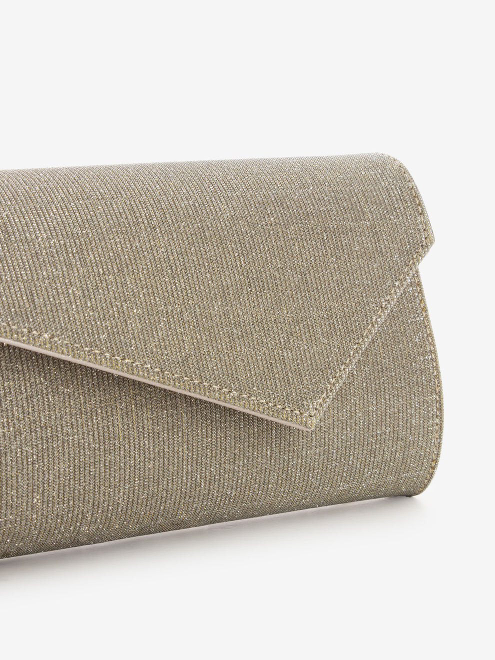 Pochette tessuto glitter beige
