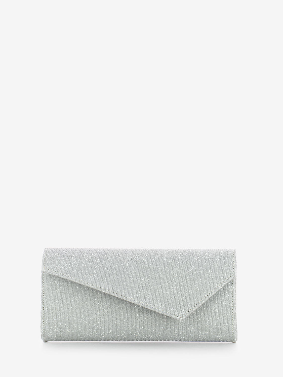 Pochette tessuto night glitter argento