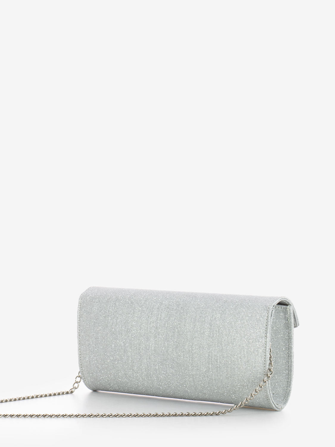 Pochette tessuto night glitter argento