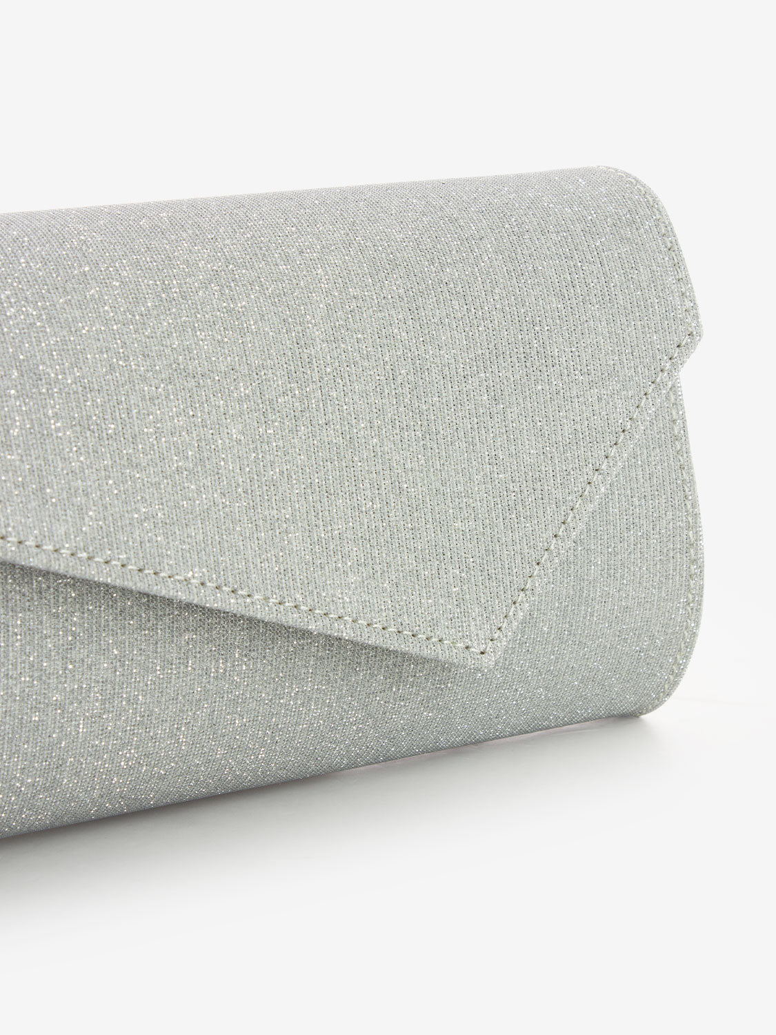 Pochette tessuto night glitter argento