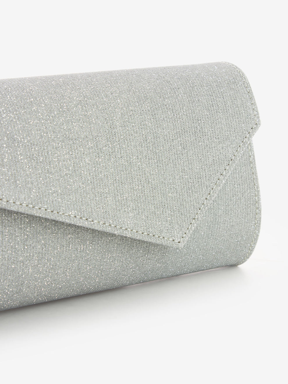 Pochette tessuto night glitter argento