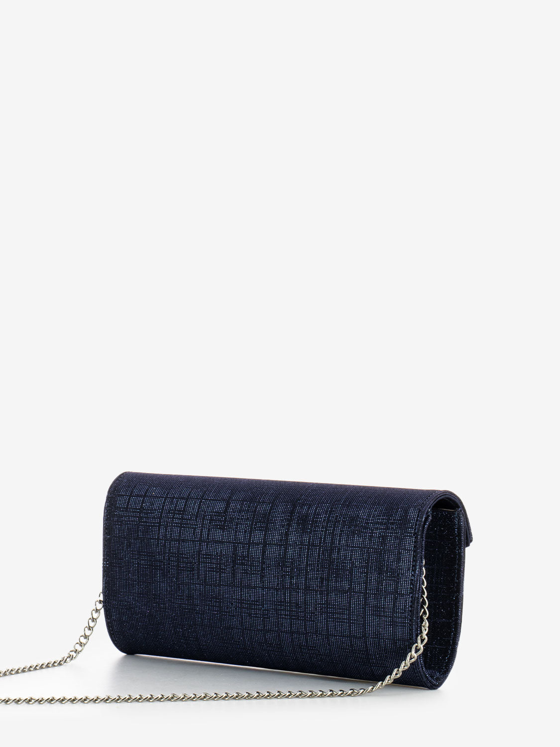 Pochette tessuto night glitter blu