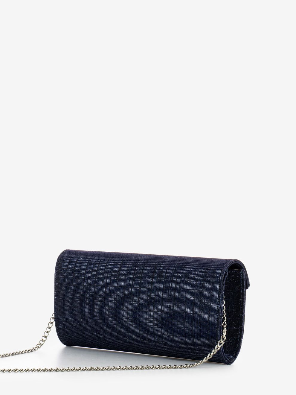 Pochette tessuto night glitter blu
