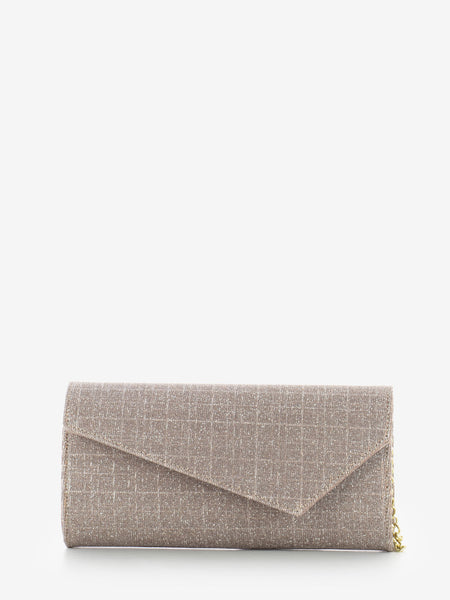Pochette tessuto night glitter cipria