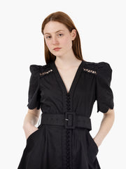 SCARLETT POPPIES - Abito Euphoric in cotone nero