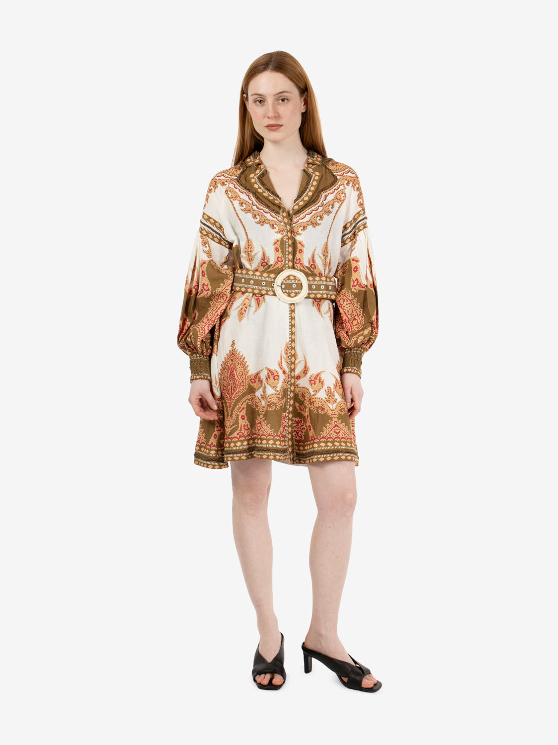 Abito corto Florista olive green