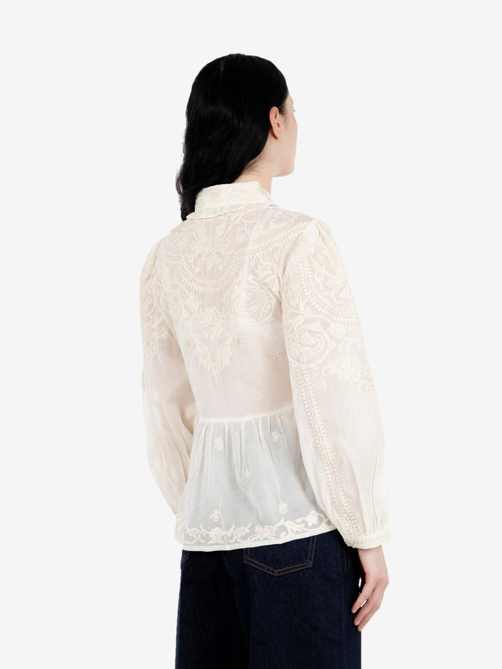 Blusa con ricami Britta Papyrus bianca