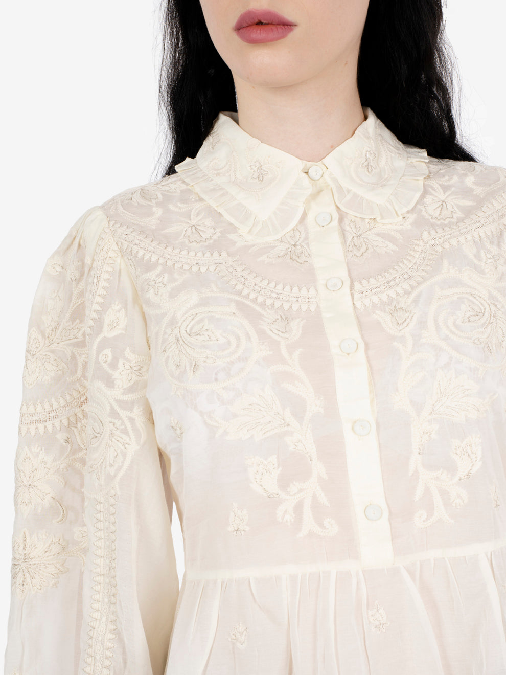 Blusa con ricami Britta Papyrus bianca