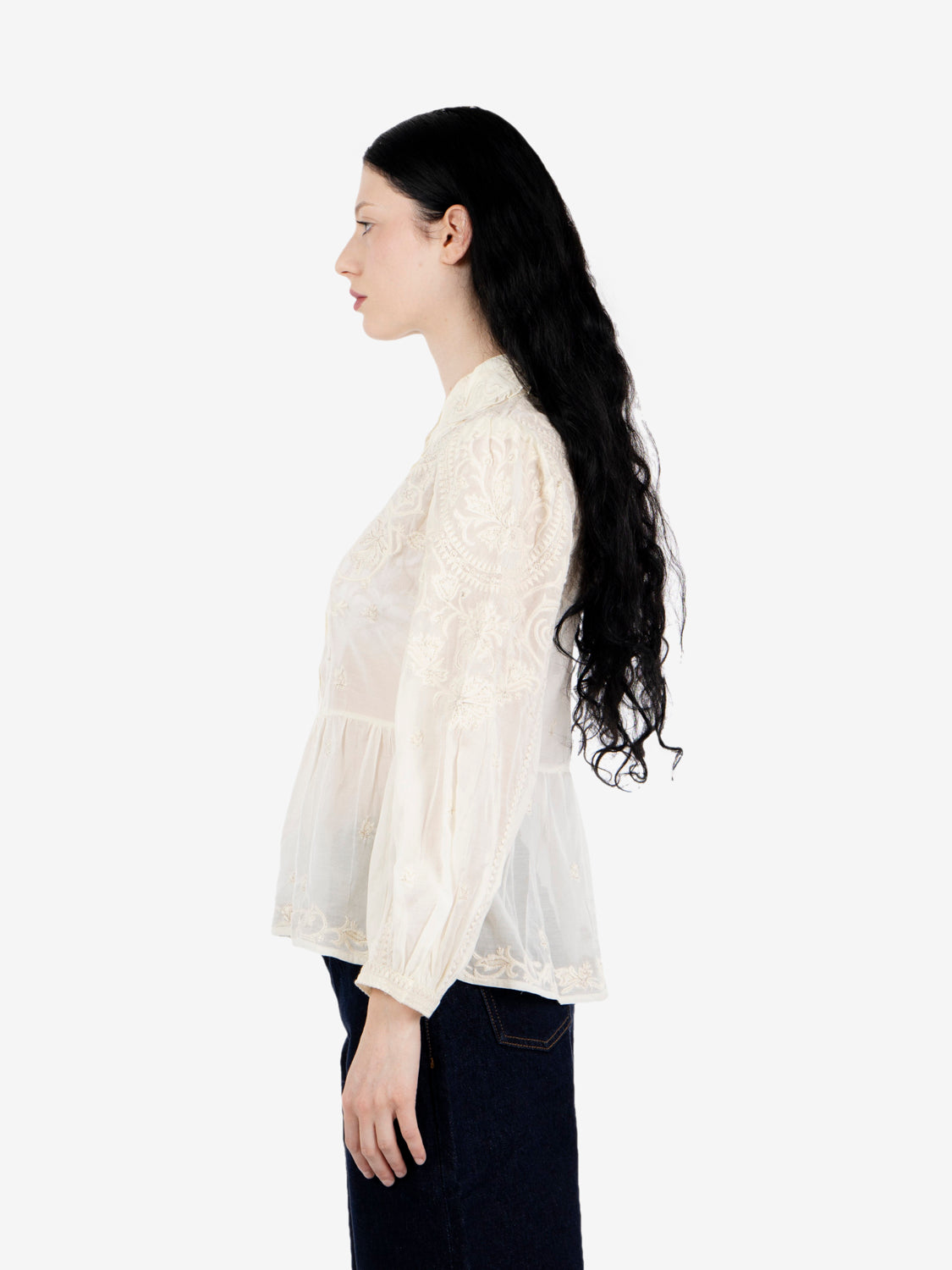 Blusa con ricami Britta Papyrus bianca
