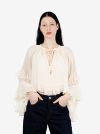 Camicia Ardis con volant bianco