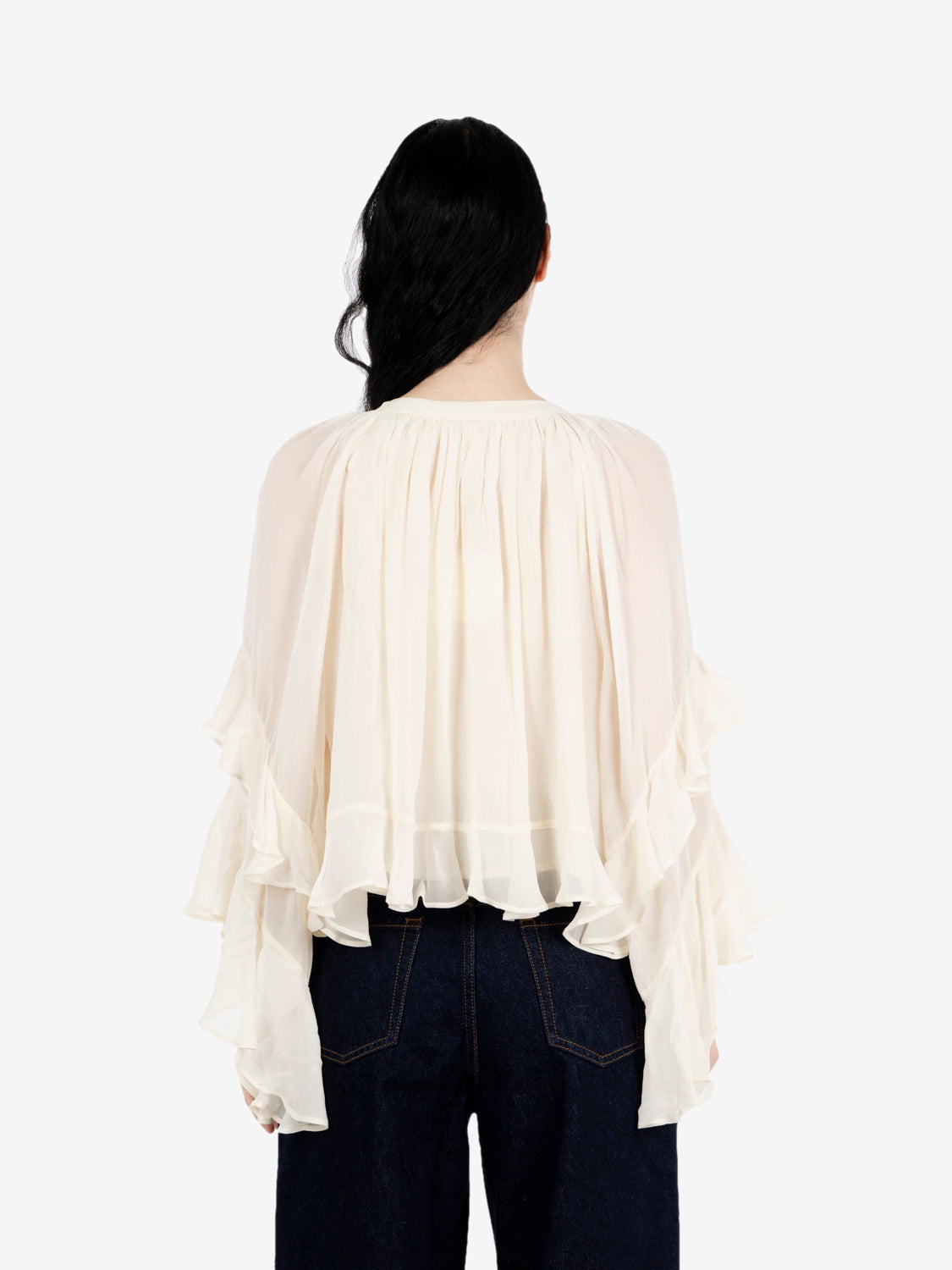Camicia Ardis con volant bianco