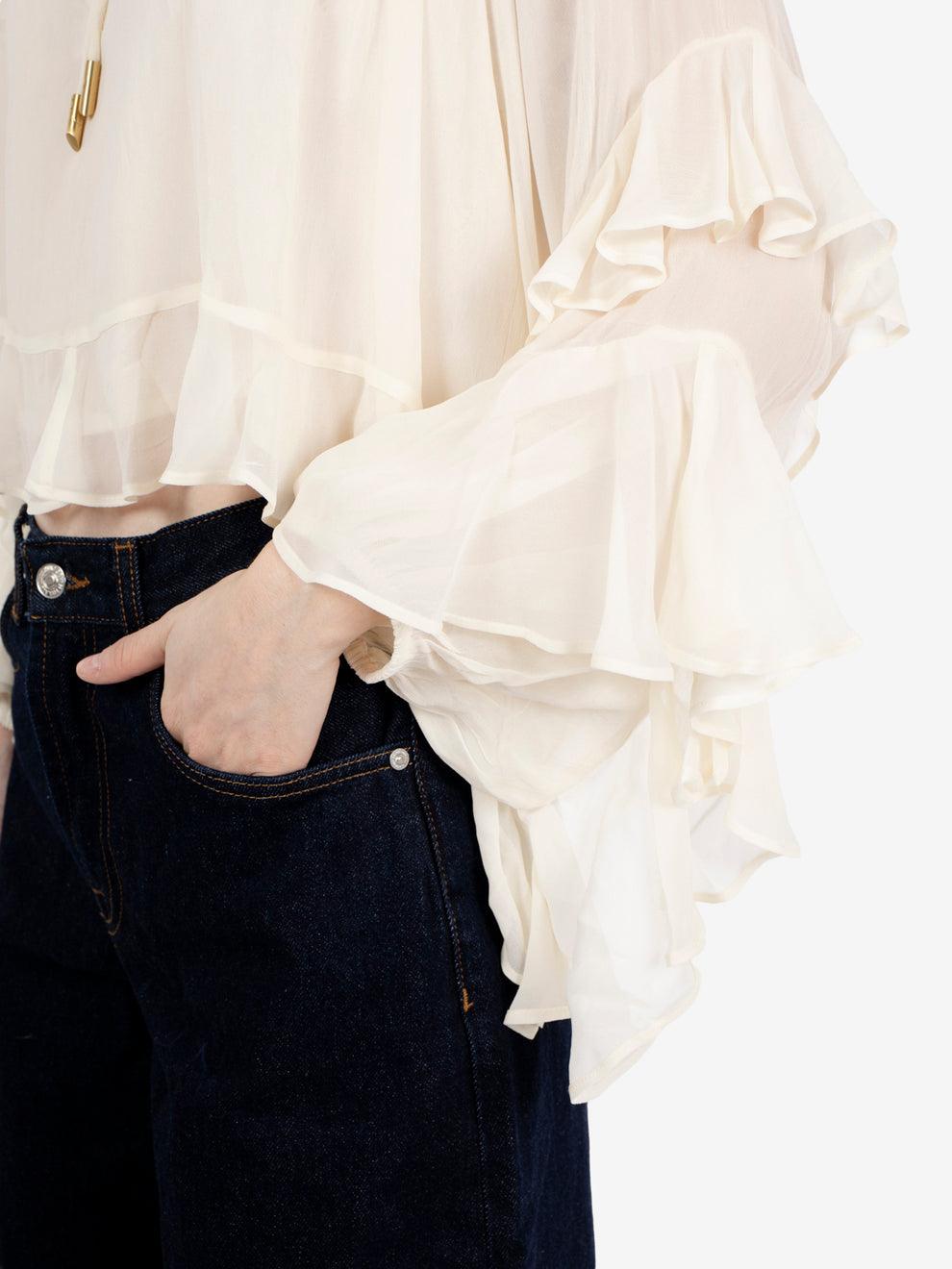 Camicia Ardis con volant bianco