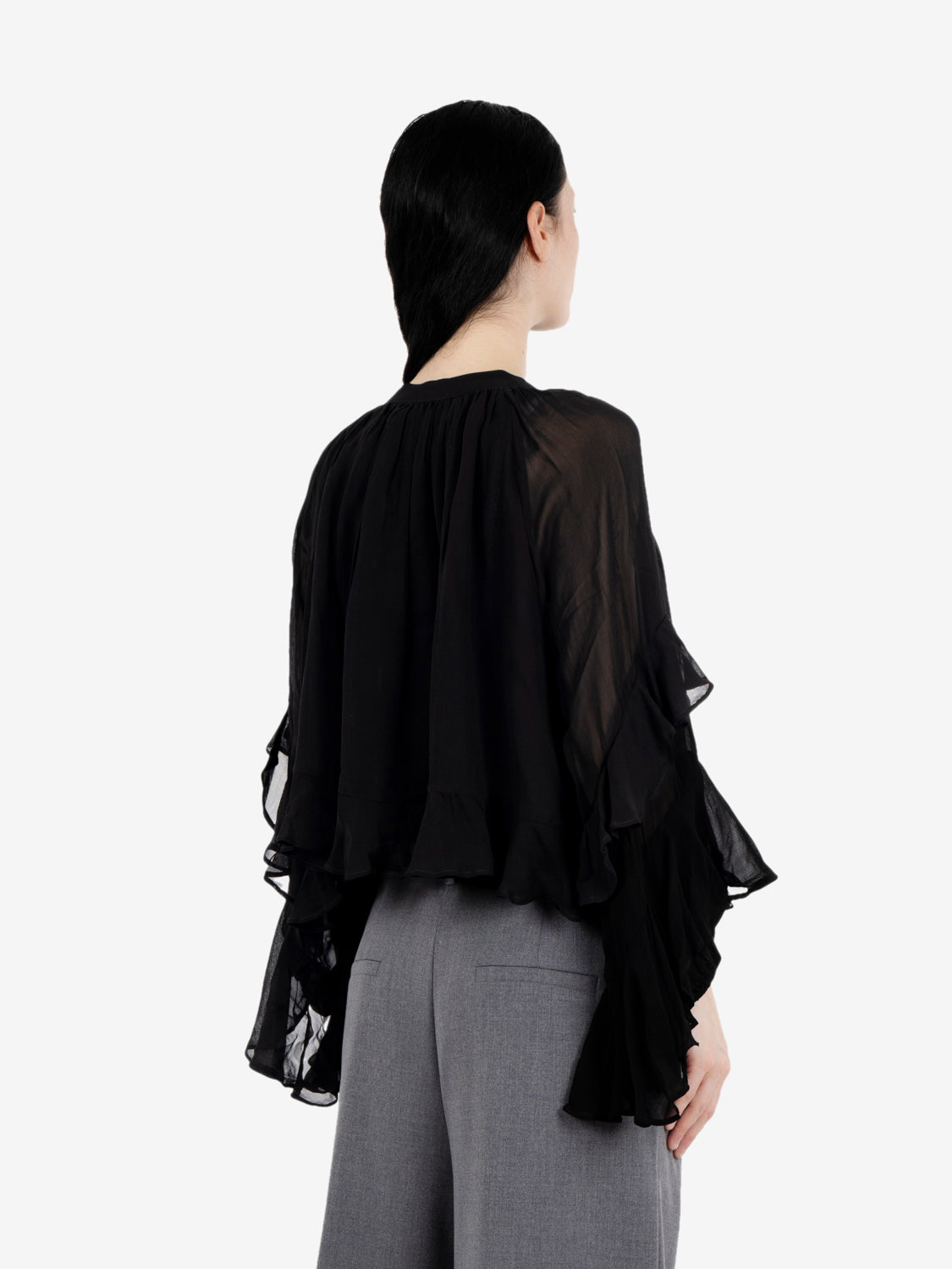 Camicia Ardis con volant nero
