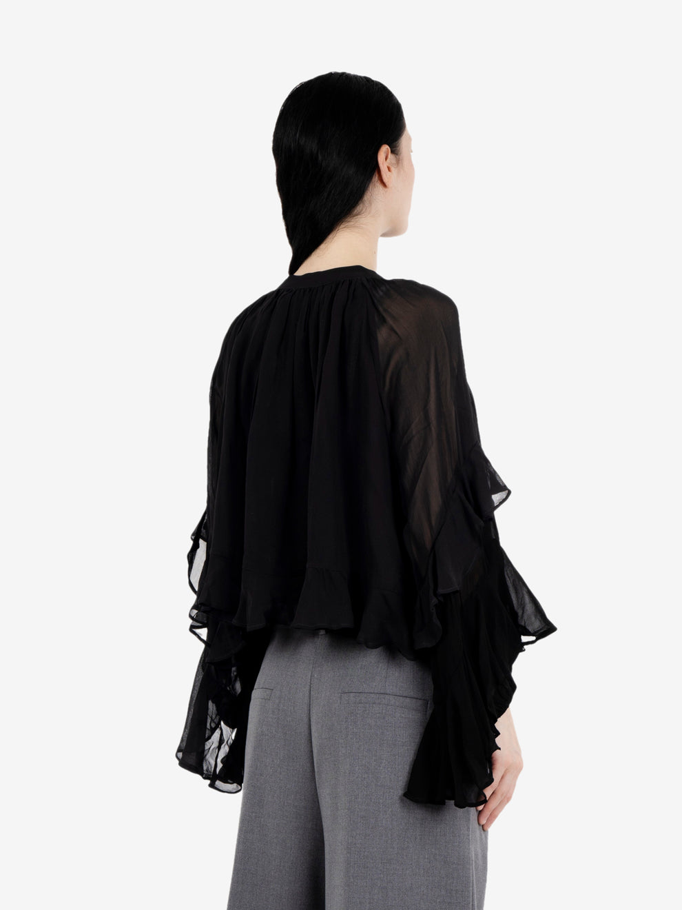Camicia Ardis con volant nero