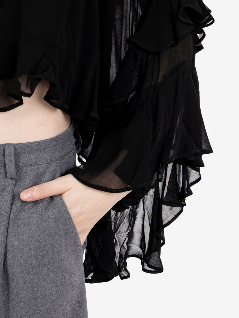 Camicia Ardis con volant nero