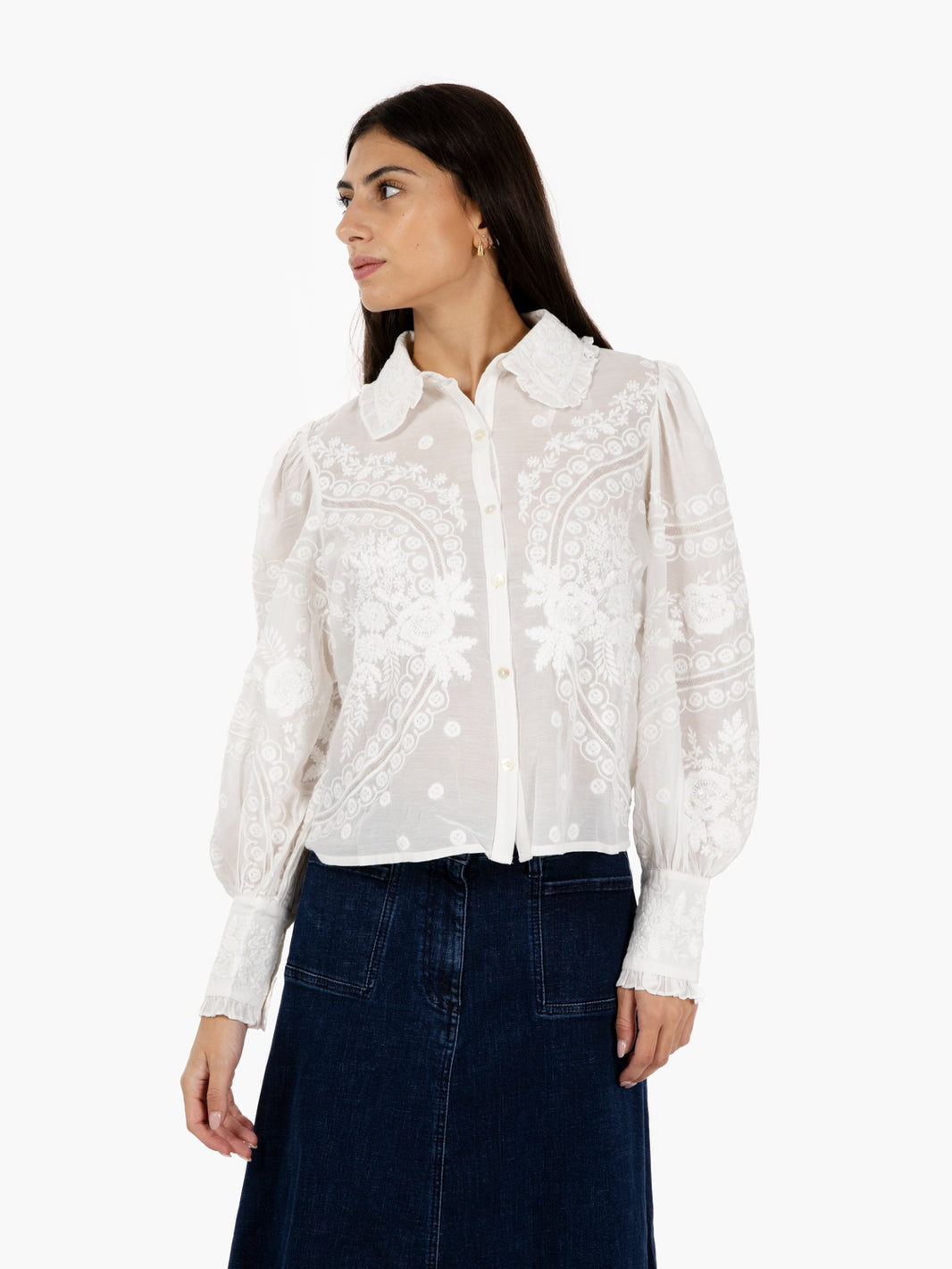 CHETNA_WHT WHITE EMBROIDERED SHIRT