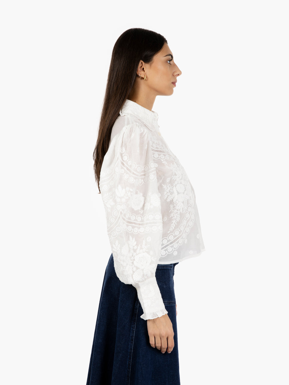 CHETNA_WHT WHITE EMBROIDERED SHIRT