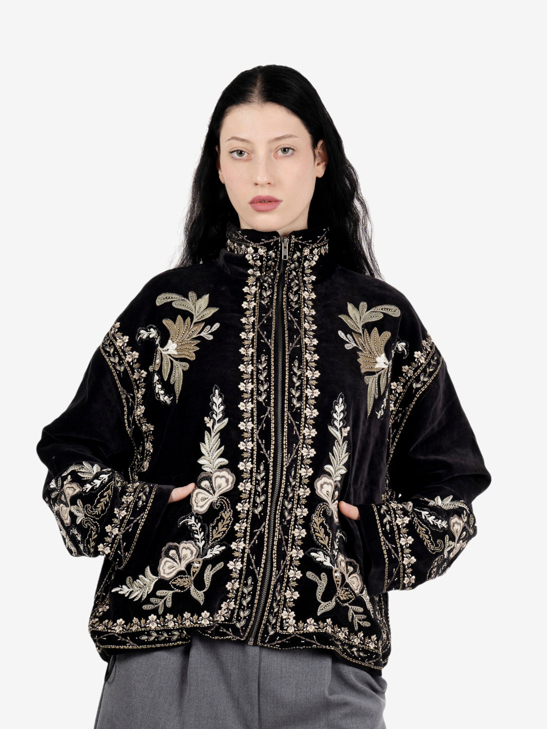 Giacca in velluto Ellen onyx black