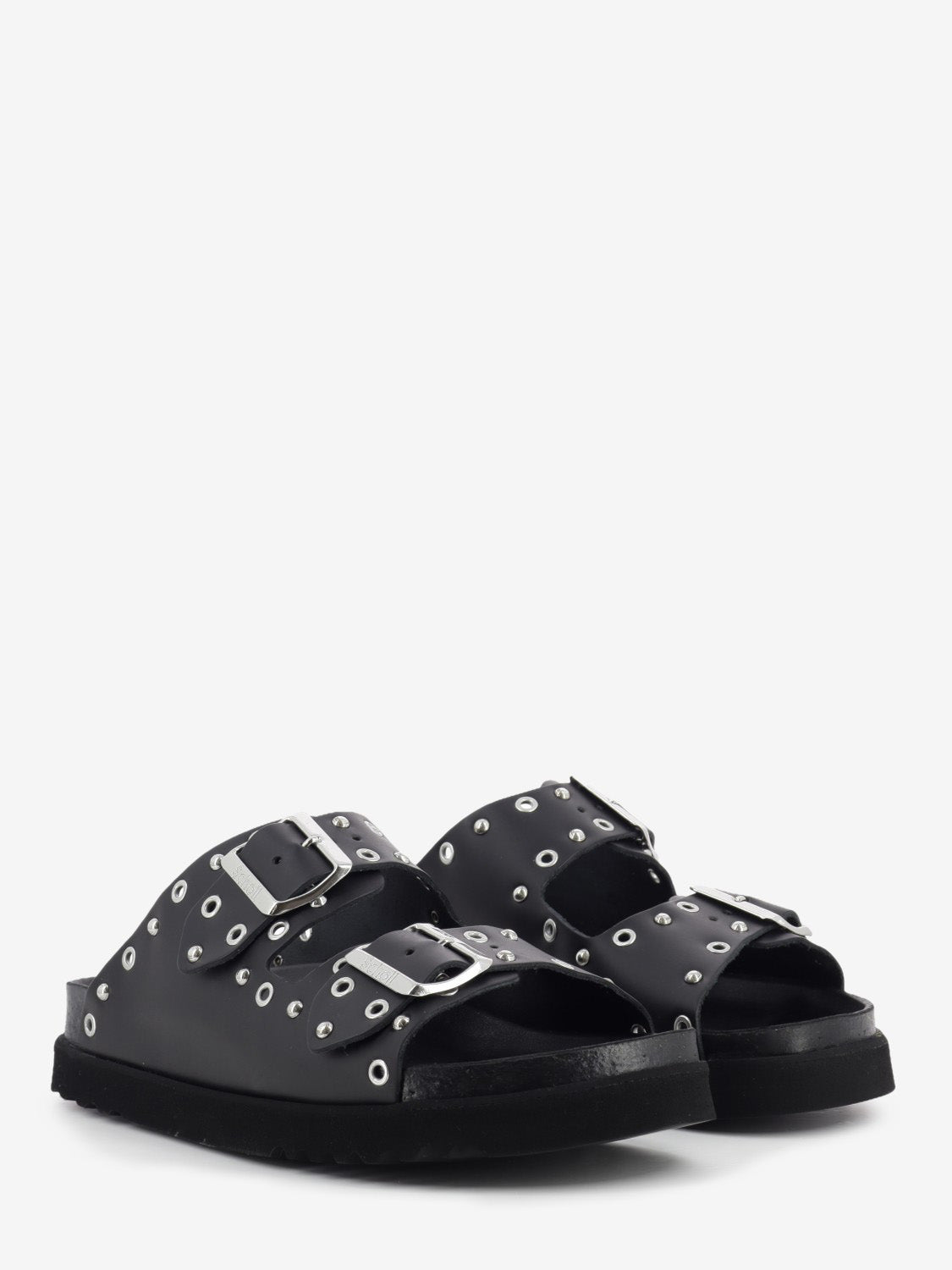 Beatriz black studded slipper