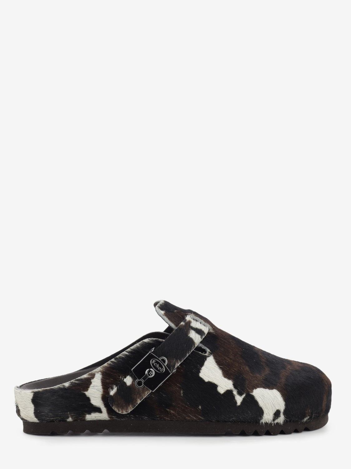 Grace slipper in cow print pony skin
