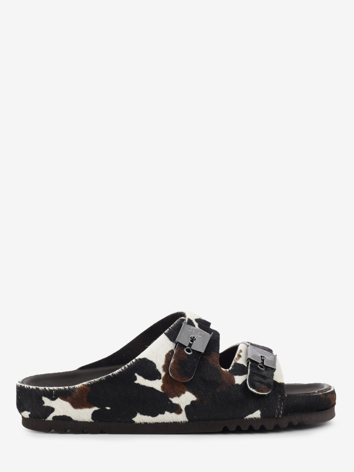 Kim Cow Print Pony Hair Mule