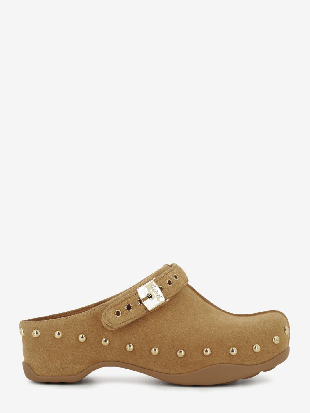 Zoccolo Pescura Phoebe suede cognac