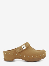 Zoccolo Pescura Phoebe suede cognac