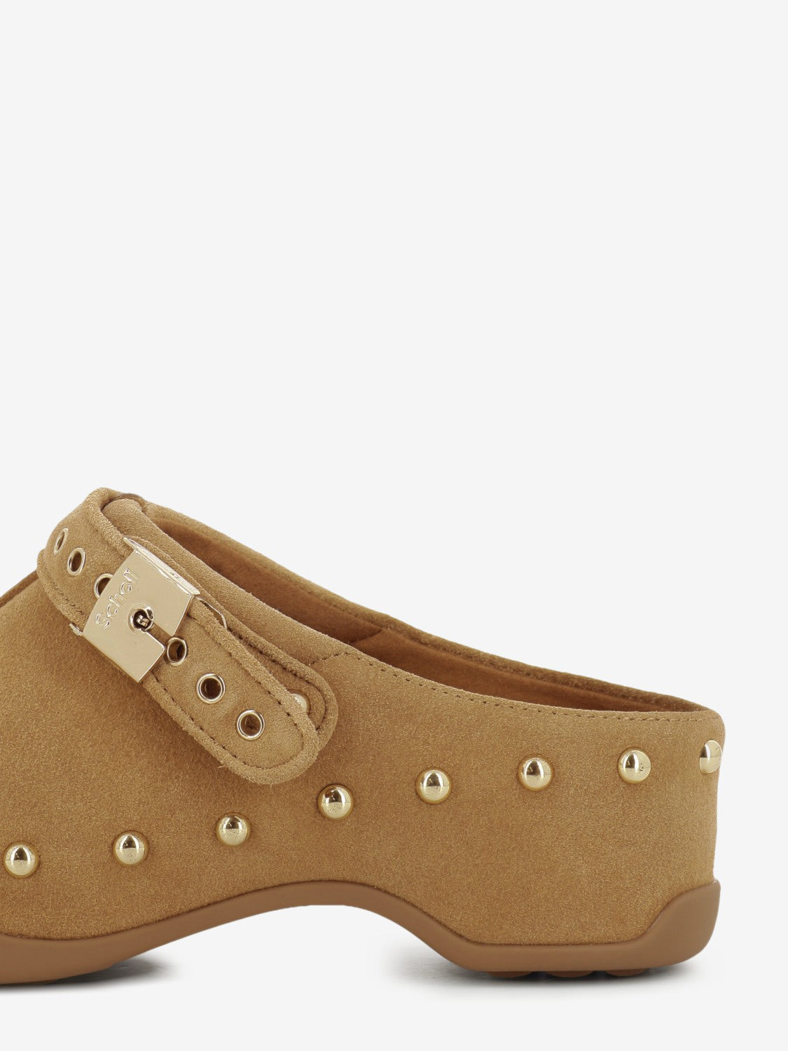 Zoccolo Pescura Phoebe suede cognac