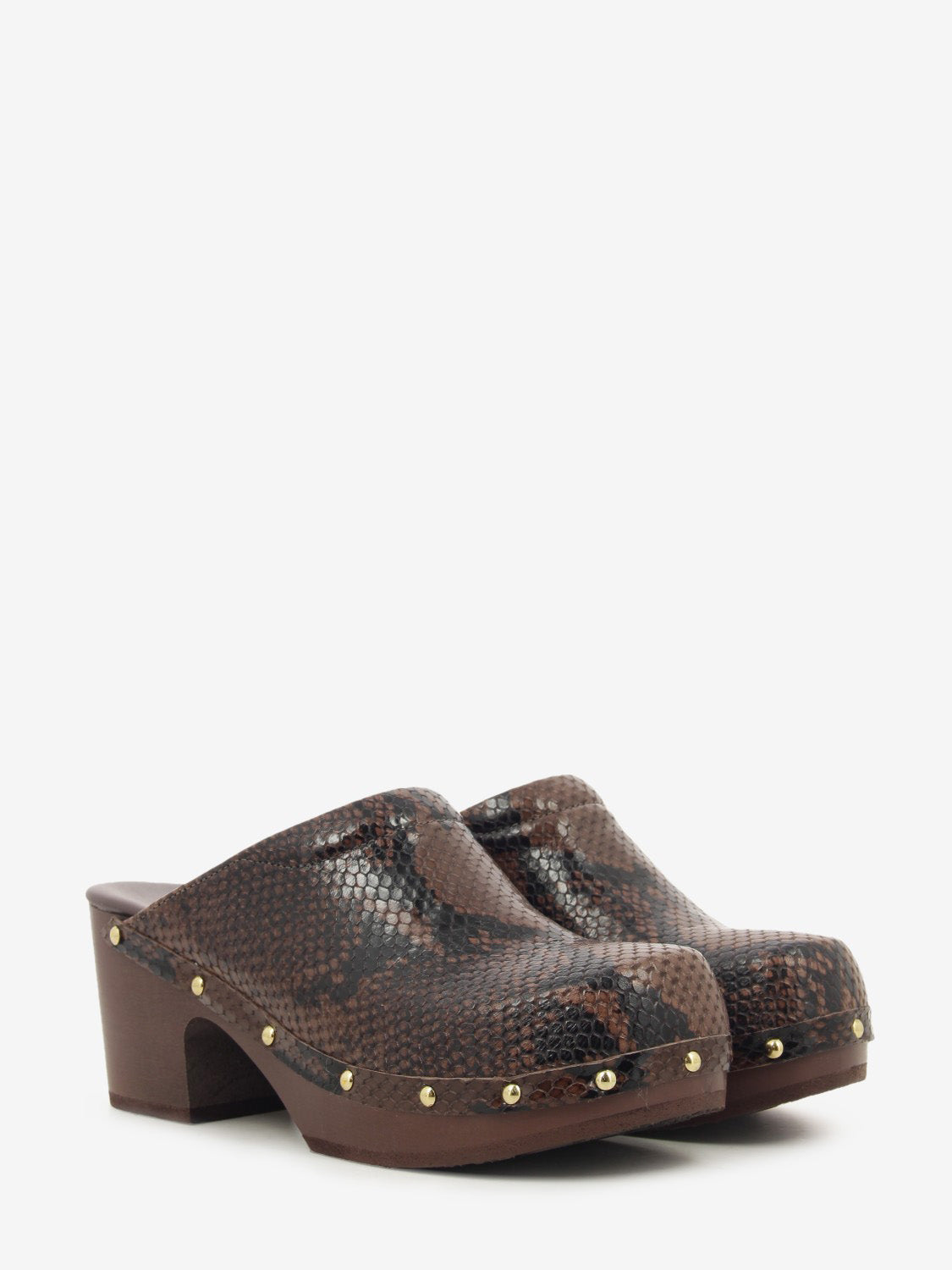 PESCURA ROBIN 70 CLOGS PYTHON DK BROWN F015541019