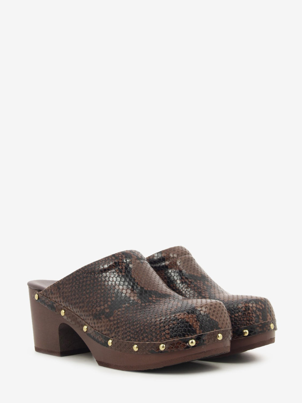 PESCURA ROBIN 70 CLOGS PYTHON DK BROWN F015541019