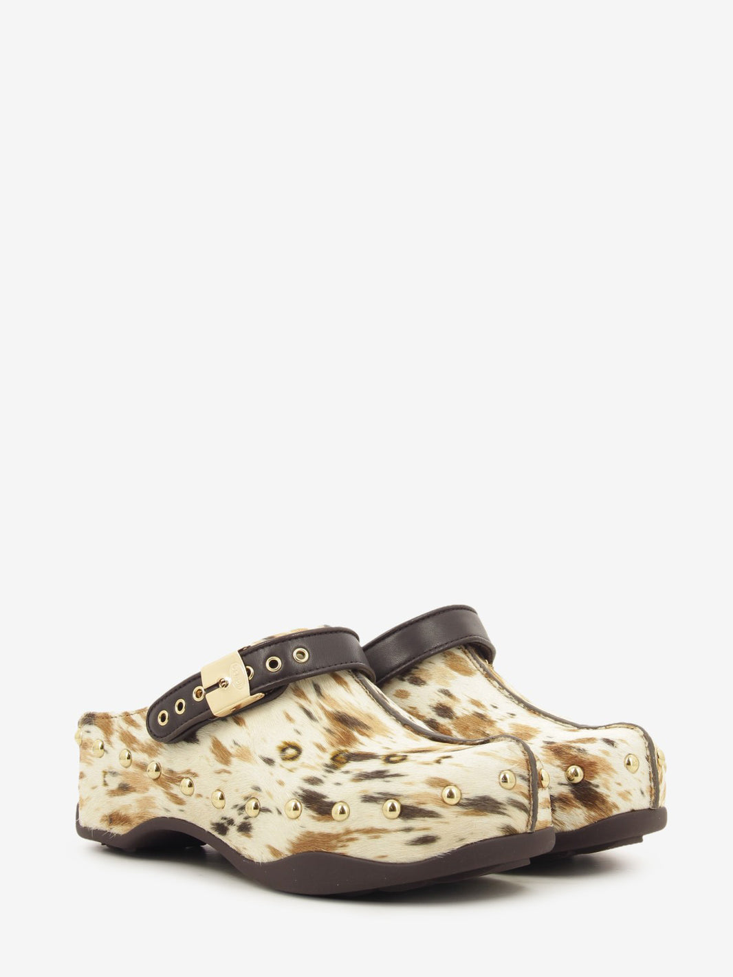 Zoccolo Phoebe cavallino animalier brown