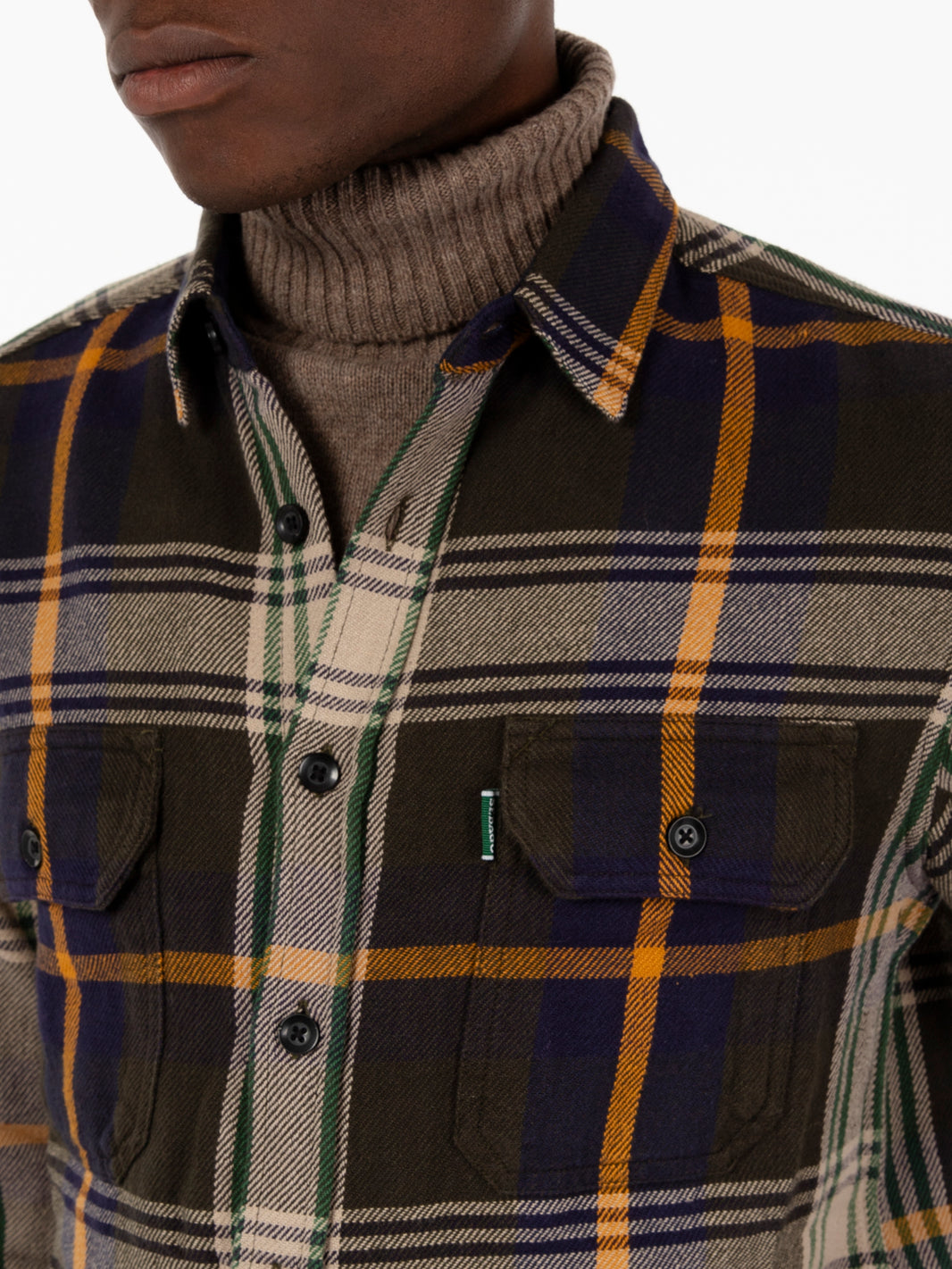 Blue / brown / offwhite flannel shirt